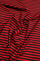 Red & Black Printed Striped Cotton Lycra