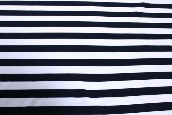 Fabulous Striped Cotton Lycra - Navy & White