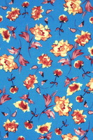 Hedgerow Roses on Sky Blue Printed Rayon