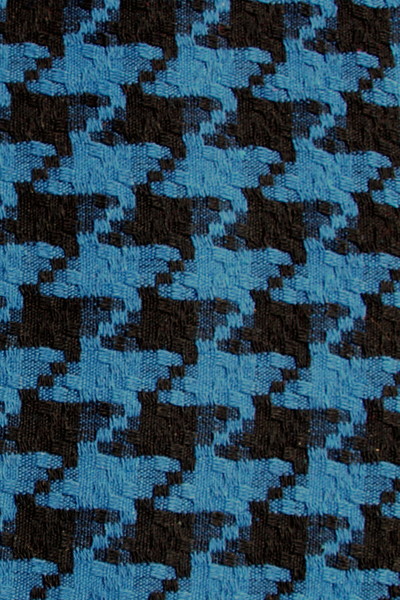 Black & Royal Woven Houndstooth Wool Blend