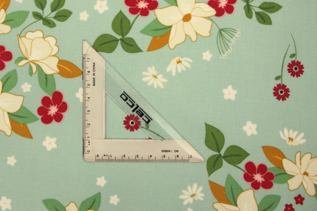 Sweet Acres Floral on Pale Green Printed Cotton
