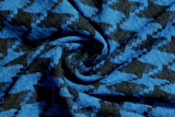 Black & Royal Woven Houndstooth Wool Blend