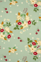 Sweet Acres Floral on Pale Green Printed Cotton