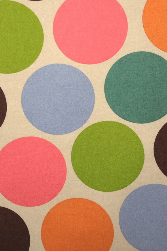 Multi Monster Spots On Mushroom Grey Printed Cotton