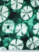 * SPECIAL * Green Tones Tie-Dye Circles Printed Rayon