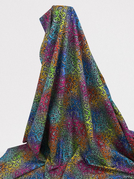 Rainbow - Te Koripi Wae O Maui Design Kiwiana Cotton