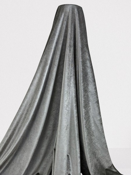 Smokey Grey Plush Stretch Velvet