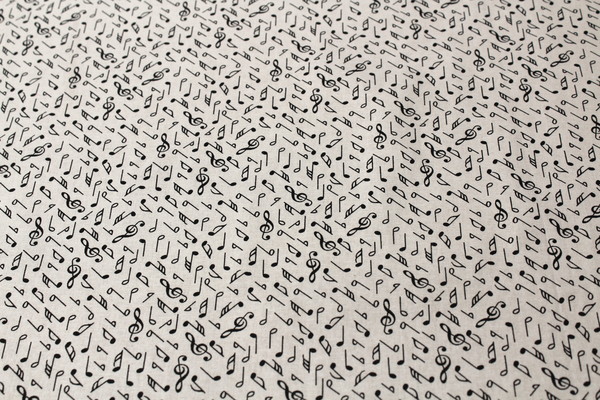 Black & White Graphic Printed Cotton - Black Notes on White