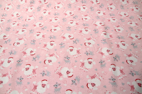 Pretty Poodles on Pink Printed Wincyette