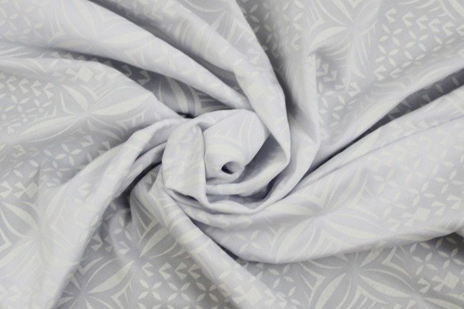 Island Design "Squares" White on White Sturdy Stretch Knit