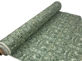 Foxwood Woodland Animals on Sage Printed Cotton