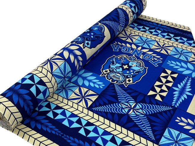 Blues & Cream Tongan Cotton Dobby