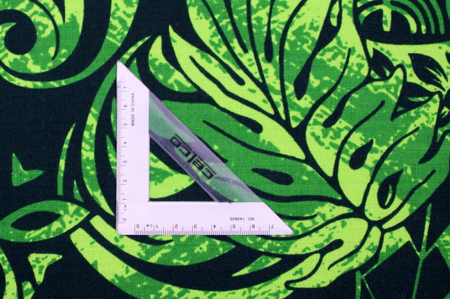 Lime Green Tones on Bottle Green Pasifika Dobby Cotton