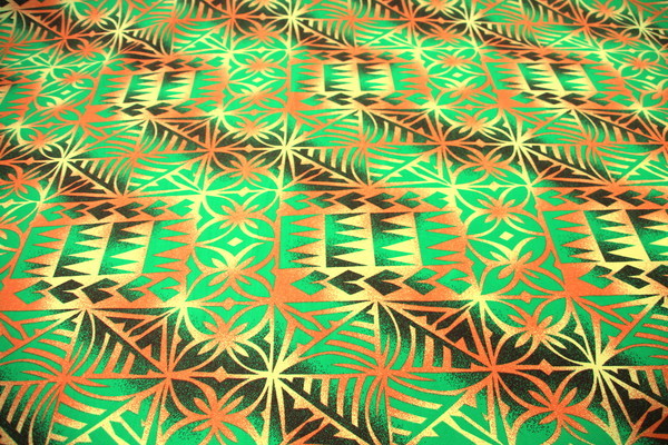 Lime on Yellow & Orange Pasifika Printed Mini Matt