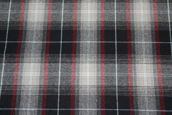 Black, Grey & Red Brushed Cotton Check