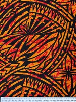 Orange, Red & Black Pacific Island Cotton Dobby