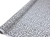 Black & White Vines on Lightweight Crepe