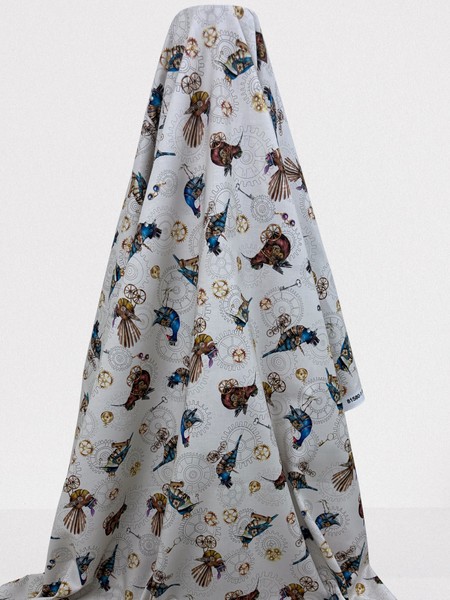 Gears & Feathers Kiwiana Printed Cotton