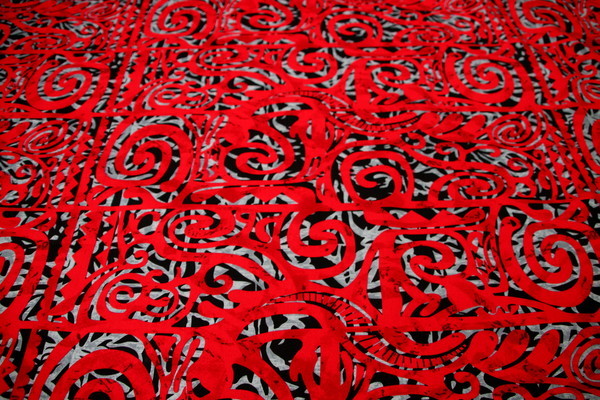 Red & Black Tones Island Inspired Cotton