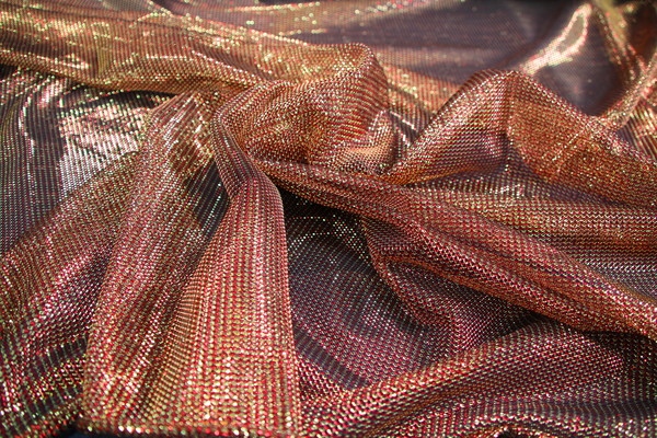 Mermaid Sparkling Mesh - Red & Gold