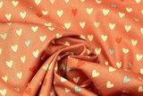 Mini Hearts on Guava Blush Printed Cotton 