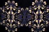 Classic Floral Design on Black Printed Silk 
