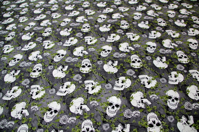 Grey Skull-Duggery Premium Printed Cotton