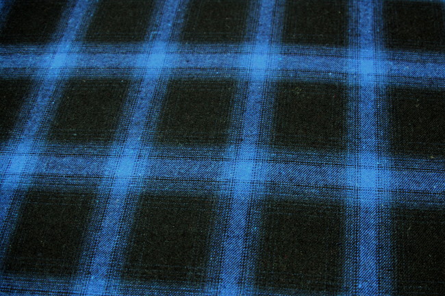 Royal & Black Tartan Wool Shirting 