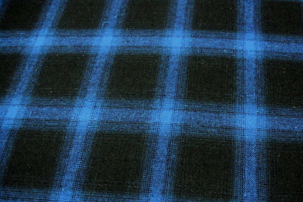 Royal & Black Tartan Wool Shirting 