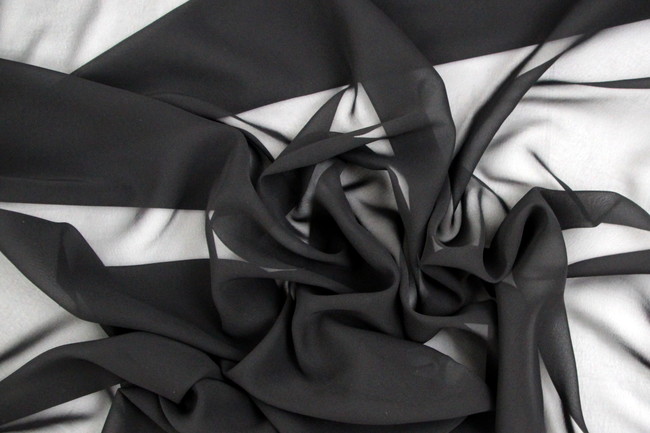 Japanese Black Plain Chiffon