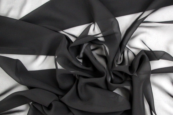Japanese Black Plain Chiffon