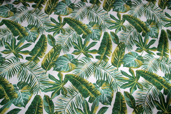 Soft Green Palm Fronds Waterproofed & UV Coated Canvas