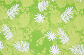 Island Palms on Lime Printed Cotton/Rayon Blend