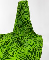 Green Tones on Lime Pacific Island Cotton Dobby