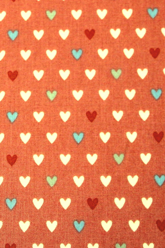 Mini Hearts on Guava Blush Printed Cotton 
