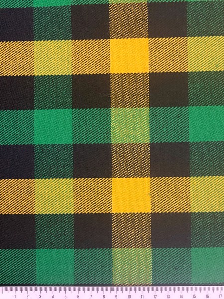  Citrus & Black Brushed Cotton Check