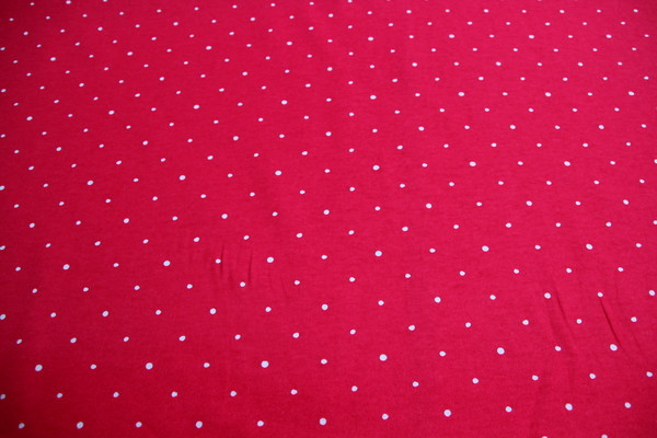 White Dots on Red Printed Flannelette
