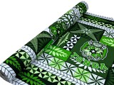 Green tones & White Tongan Cotton Dobby
