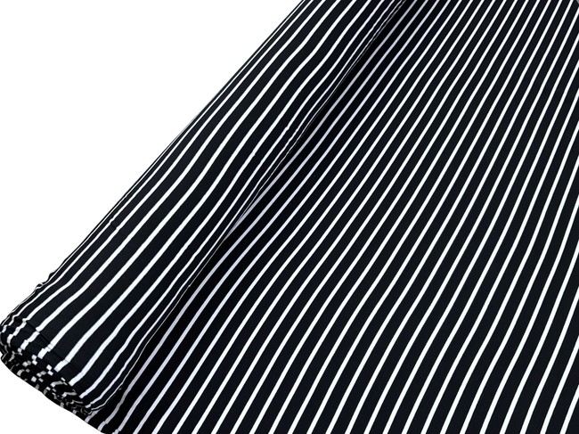 White on Black Stripe T-Shirting
