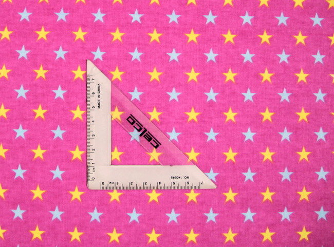Blue & Yellow Stars on Hot Pink Printed Flannelette