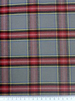 Red, Royal & Gold on Grey Brushed Cotton Check