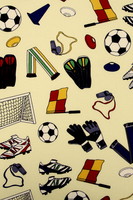 Football Fun On Pale Lemon Printed Cotton