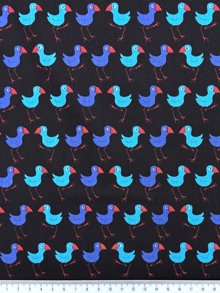 Designer Kiwiana Cotton - Pukeko Stomp