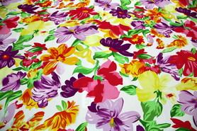 Summer Blooms Stretch Cotton Sateen