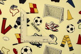 Football Fun On Pale Lemon Printed Cotton