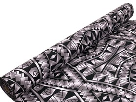 Black & Grey Pacific Island Cotton Dobby