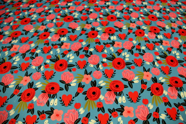 Vintage Graphic Floral Stretch Cotton Sateen New Image