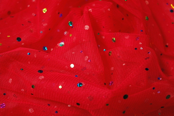 Beautiful Holographic Tulle - Red