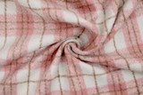 Pink, White & Light Brown Checked Wool Blend