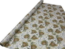 Rustic Beehives & Flowers Printed Cotton